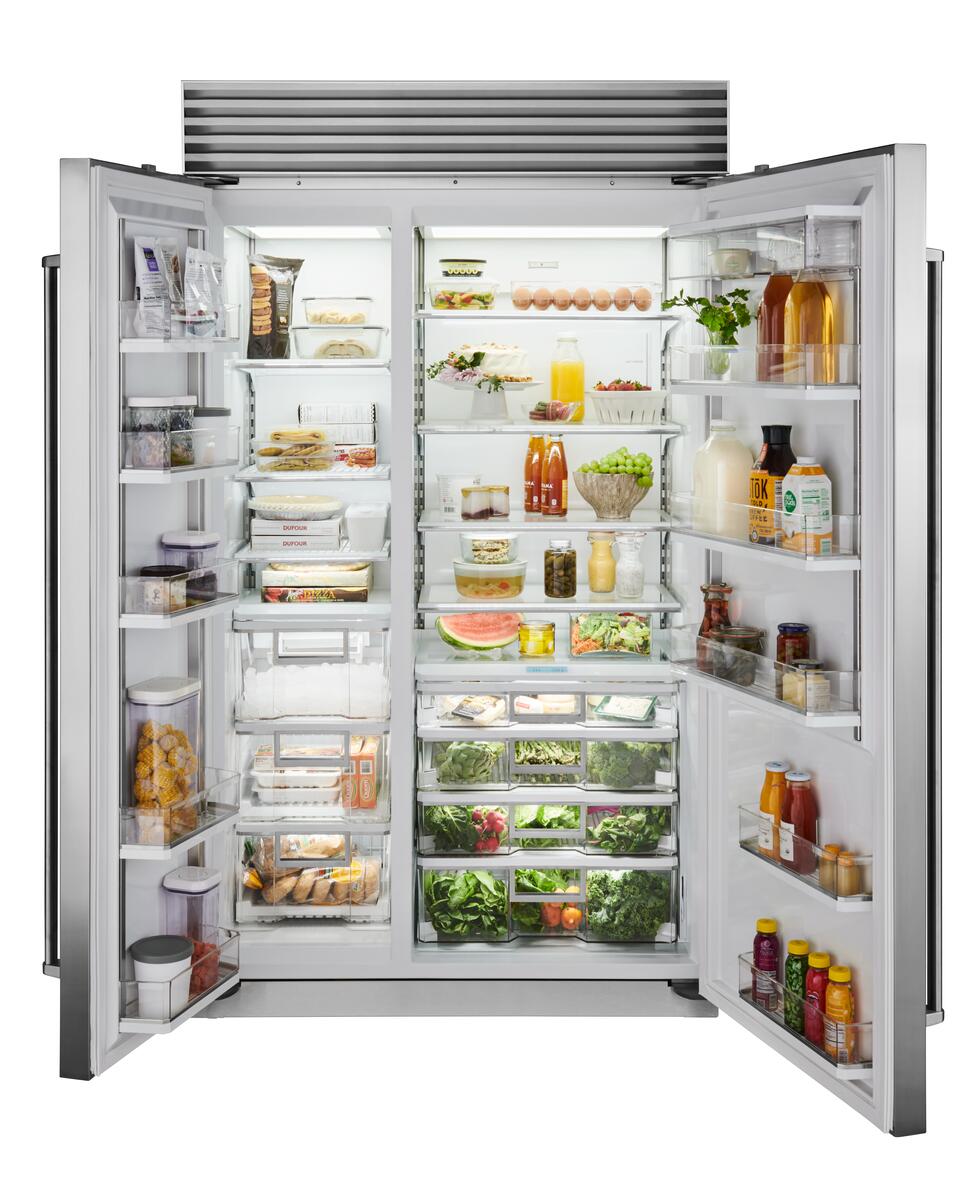 Sub-Zero Refrigerator, 48" Built-in Side-by-side Stainless Steel