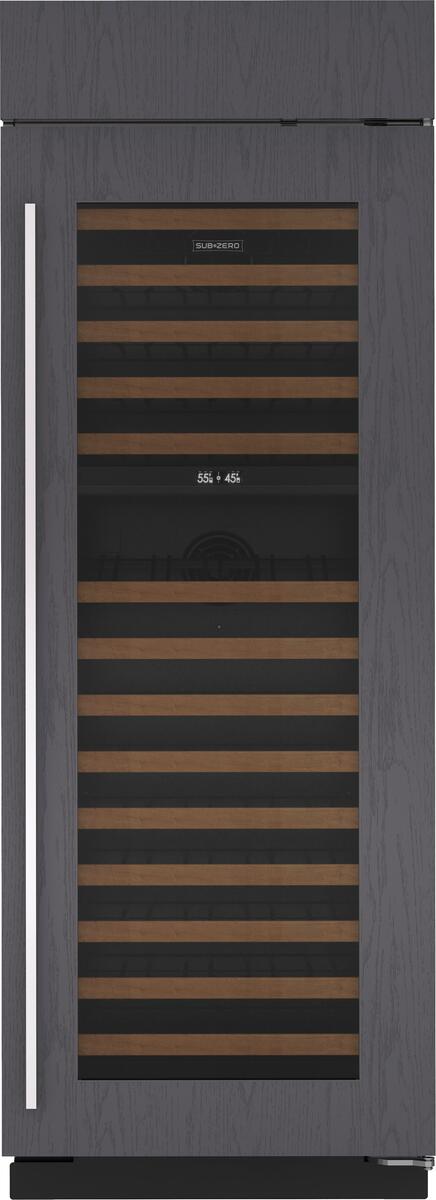 Sub-Zero Refrigerator, 30" Wine Storage Glass Door Overlay