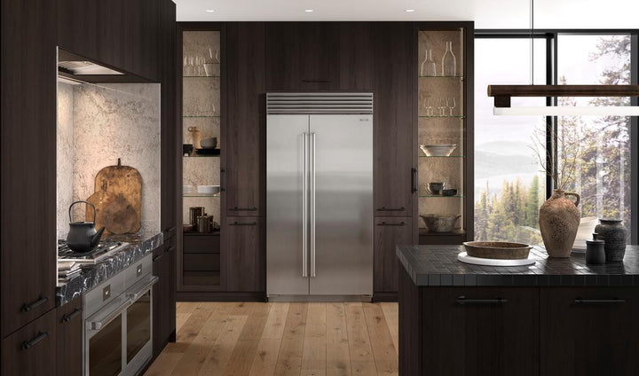 Sub-Zero Refrigerator, 42" Built-in Side-by-side Stainless Steel