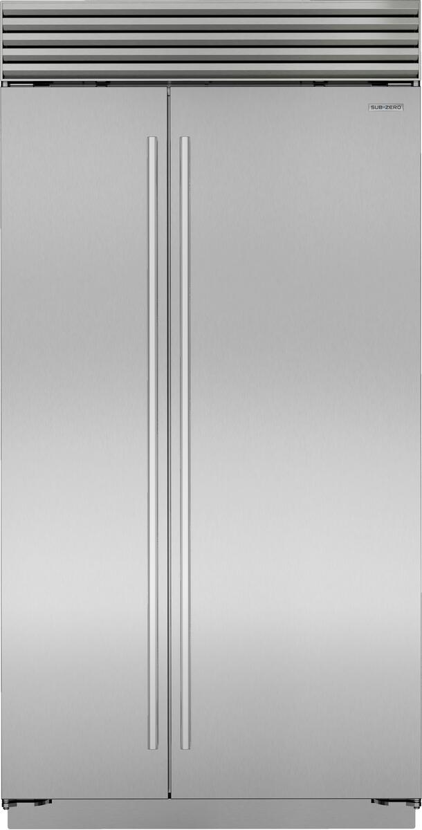 Sub-Zero Refrigerator, 42" Built-in Side-by-side Stainless Steel