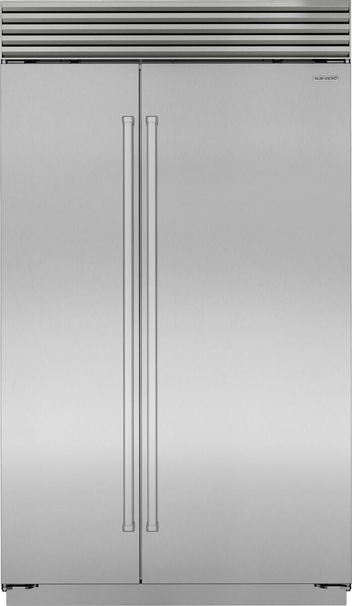 Sub-Zero Refrigerator, 48" Built-in Side-by-side Stainless Steel