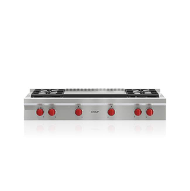 Wolf 48" Sealed Burner Rangetop 4 Burner Double Griddle