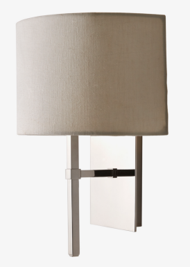 Clearance Showroom Display Special: Waterworks SPLT01 Spence Wall Mount Single Arm Sconce with Fabric Shade