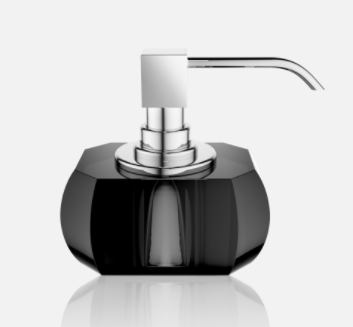 Loft 0531.001.00 Wall Mounted Satin Crystal Glass Soap Dispenser and  Toothbrush Holder Set, Polished Chrome Holder and Pump