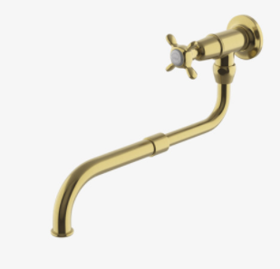 Waterworks EAPF21 Easton Classic Wall Mounted Extension Pot Filler, Metal Cross Handle