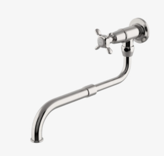 Waterworks EAPF21 Easton Classic Wall Mounted Extension Pot Filler, Metal Cross Handle