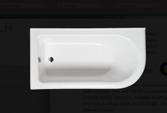 Americh Bow 60" x 32" Corner Soaking Bathtub