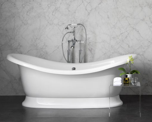 Victoria & Albert Marlborough 74-7/8" x 34-1/4" Freestanding Double Slipper Bathtub