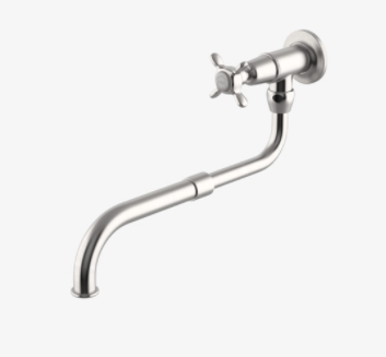 Waterworks EAPF21 Easton Classic Wall Mounted Extension Pot Filler, Metal Cross Handle