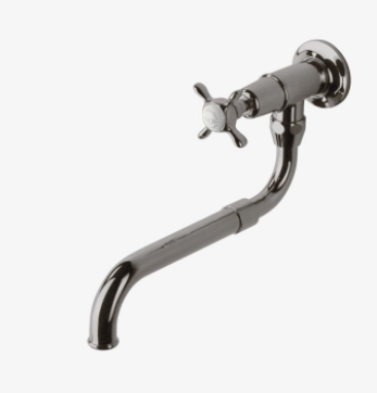 Waterworks EAPF21 Easton Classic Wall Mounted Extension Pot Filler, Metal Cross Handle