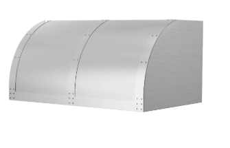 BlueStar Bonanza Wall Hood With Brushed Stainless Strapping And Rivets