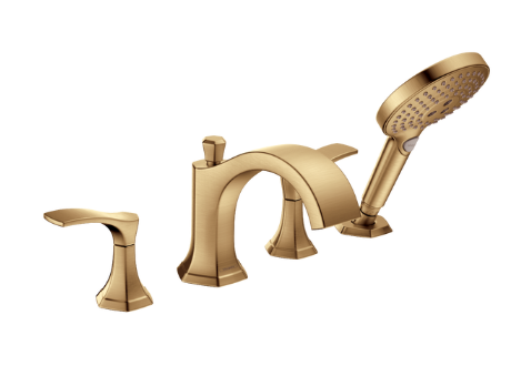 Hansgrohe Locarno 4-Hole Roman Tub Set Trim with 1.75 GPM Handshower