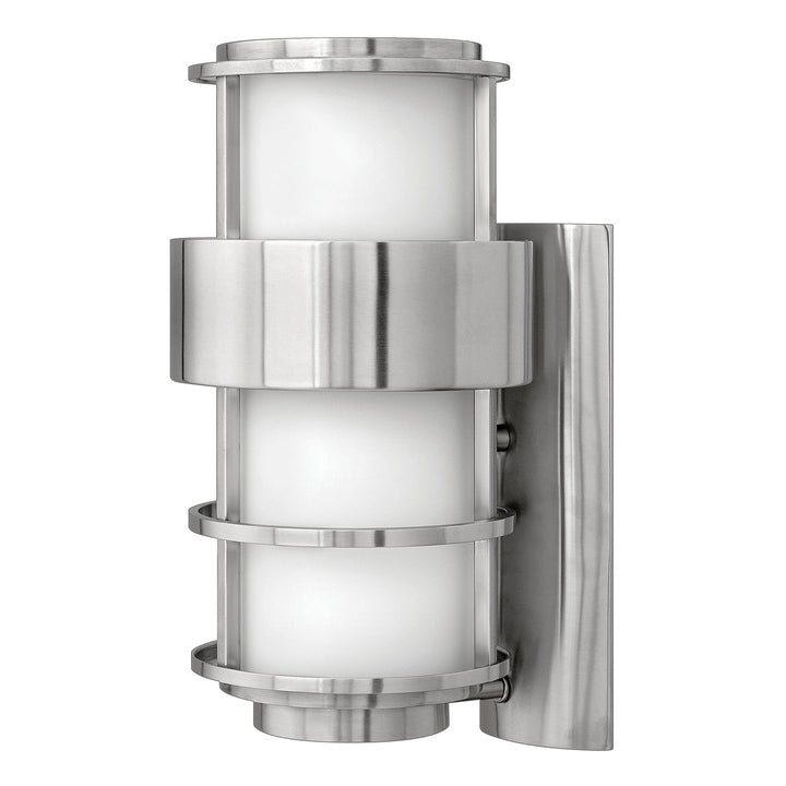 Hinkley Saturn 120V Outdoor Wall Sconce w/ Opal Glass in Stainless Steel