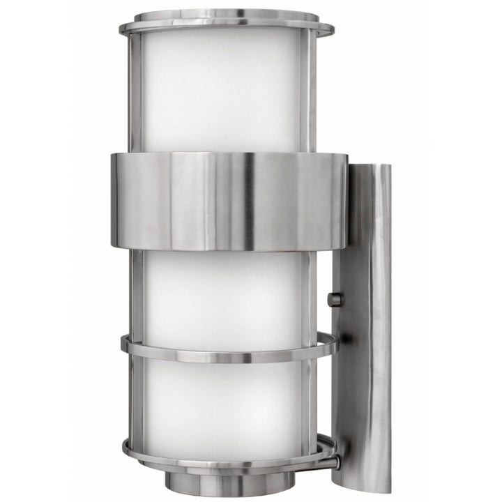 Hinkley Saturn 120V Outdoor Wall Sconce w/ Opal Glass in Stainless Steel (view 3)
