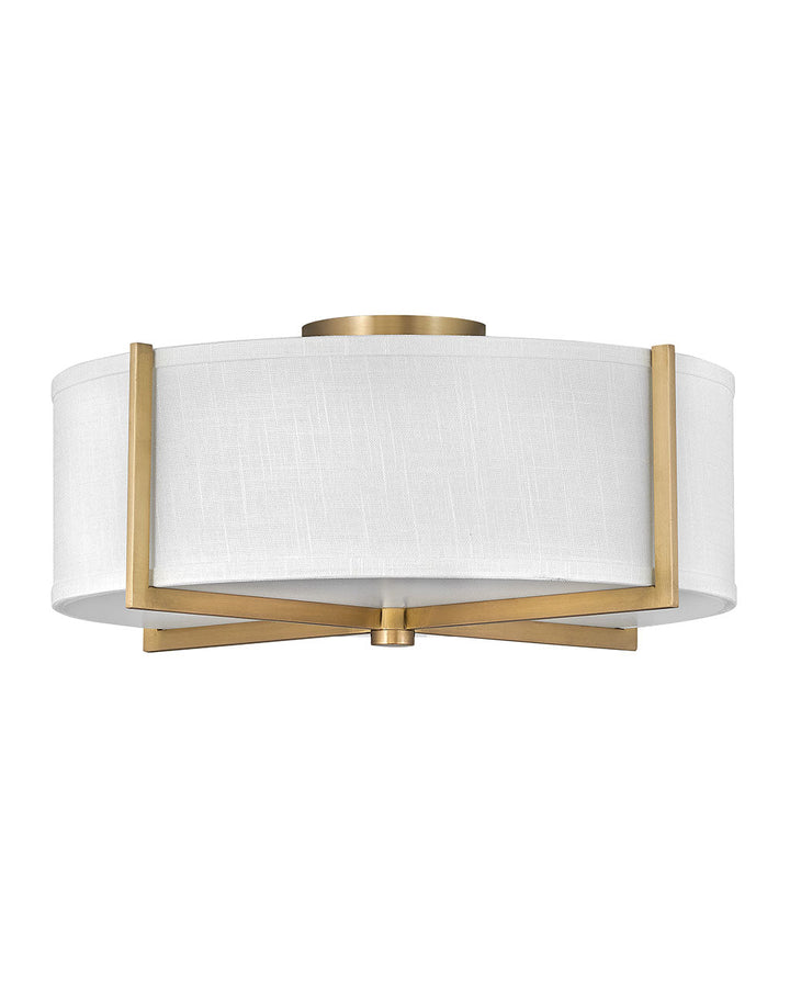 Hinkley - 41708HB - LED Semi-Flush Mount - Axis Off White - Heritage Brass