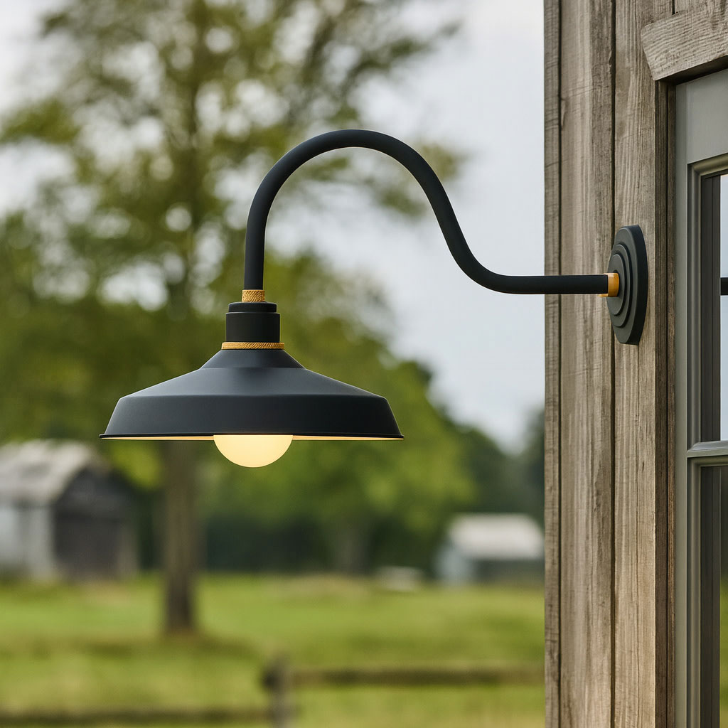 Hinkley Foundry Outdoor Industrial Shade Curve Arm Wall Light (view 4)