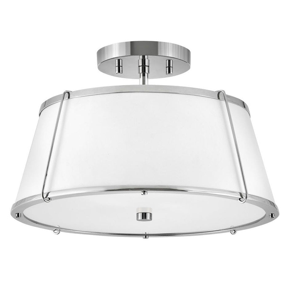 Hinkley-4893PN-Matte White / Polished Nickel