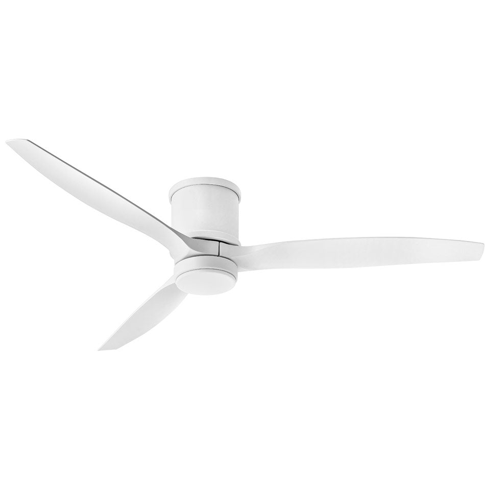 Hinkley Hover Outdoor Flush Smart Ceiling Fan with Light in Matte White / Matte White (view 2)