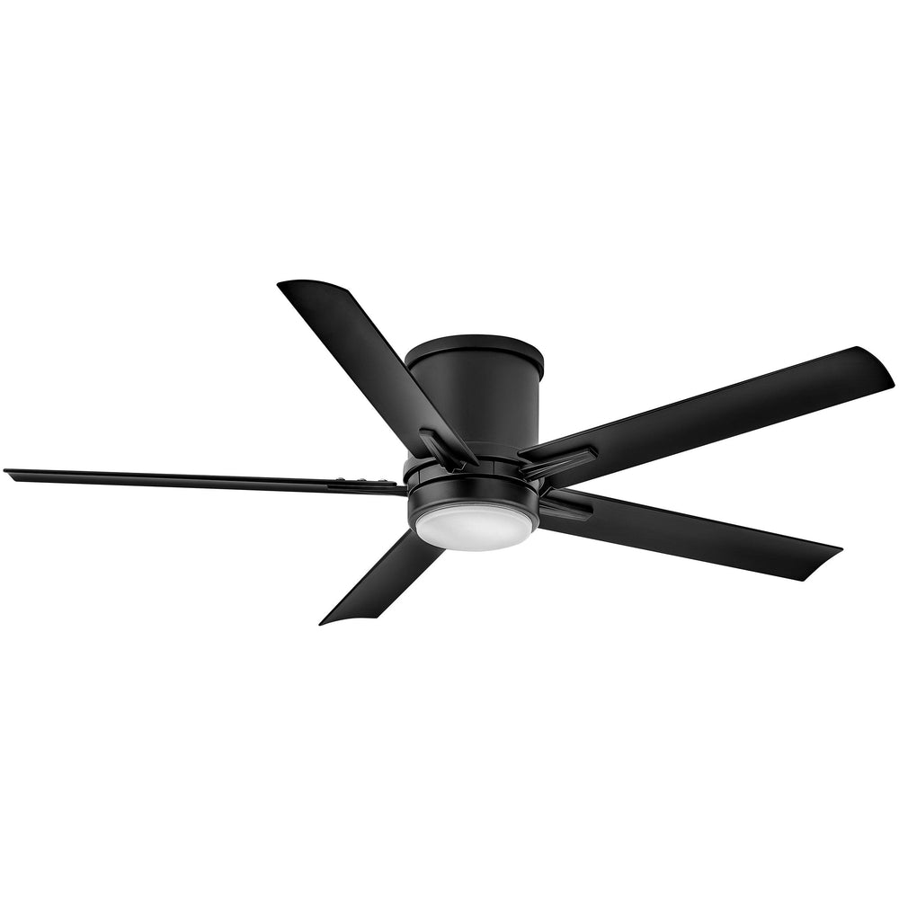 Hinkley Vail Outdoor Flush Smart Ceiling Fan with Light in Matte Black
