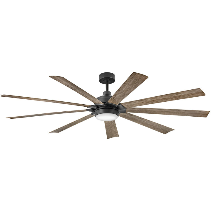 Hinkley Turbine Smart Ceiling Fan with Light in Matte Black / Driftwood (view 2)