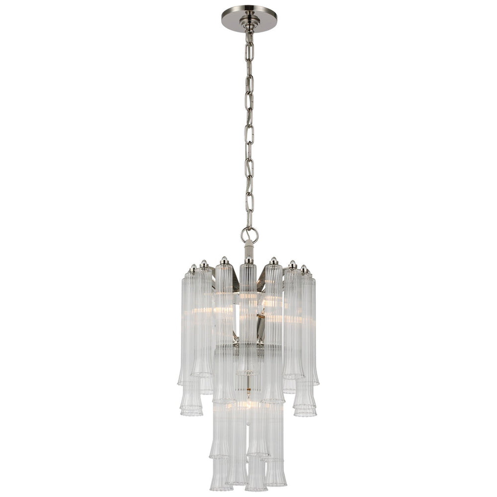 Visual Comfort Signature Lorelei Waterfall Chandelier in Polished Nickel