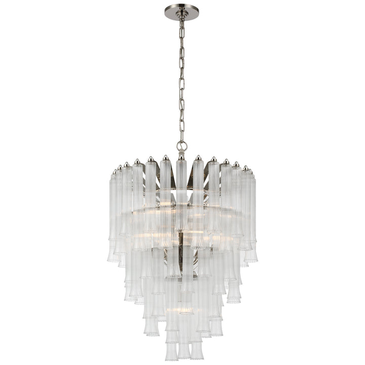 Visual Comfort Signature Lorelei Waterfall Chandelier in Polished Nickel (view 2)