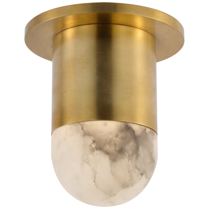 Visual Comfort Signature Melange Mini Mono Ceiling Light in Antique-Burnished Brass