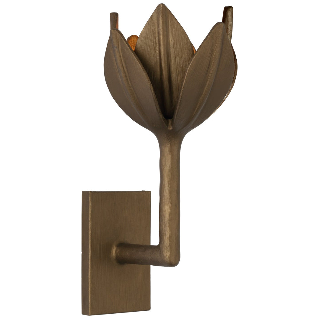 Visual Comfort Signature Alberto Wall Sconce in Antique Bronze Leaf