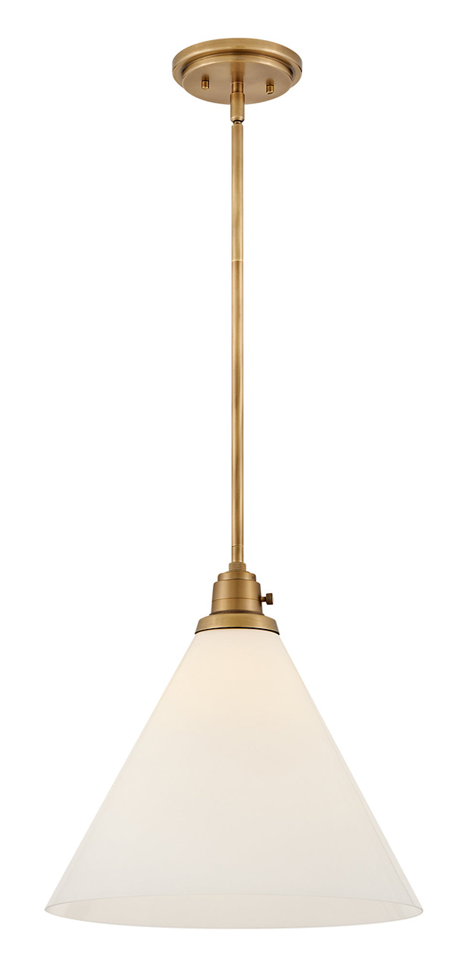 Hinkley Arti Medium Pendant in Opal / Heritage Brass