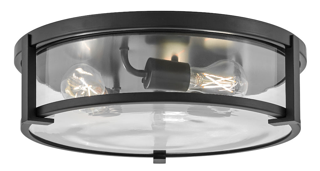 Hinkley Lowell Clear Ceiling Light in Black