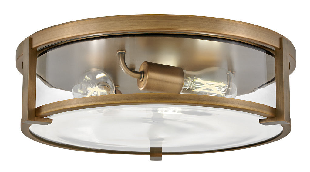 Hinkley Lowell Clear Ceiling Light in Brushed Bronze