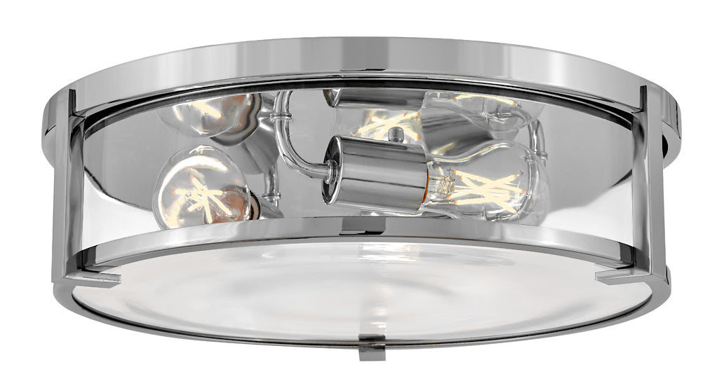 Hinkley Lowell Clear Ceiling Light in Chrome