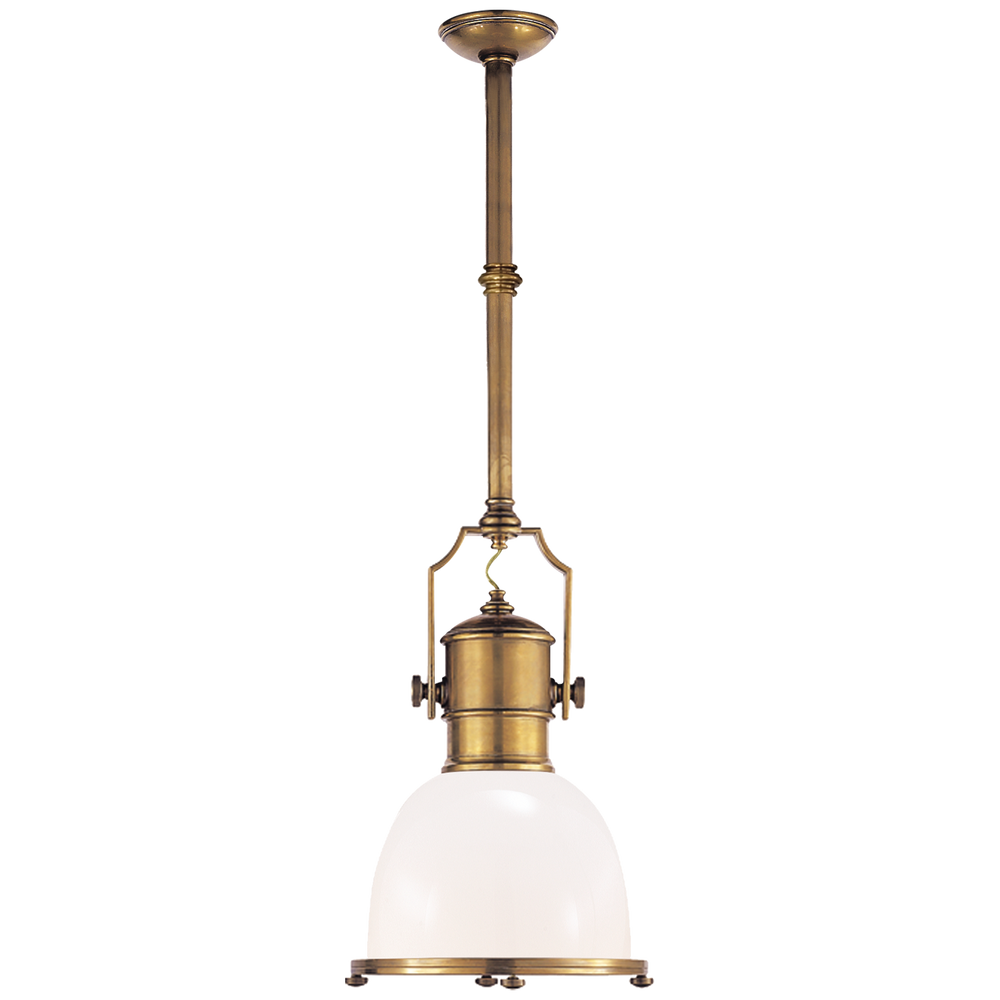 Chapman & Myers - CHC5133AB-WG - White Glass / Antique Burnished Brass