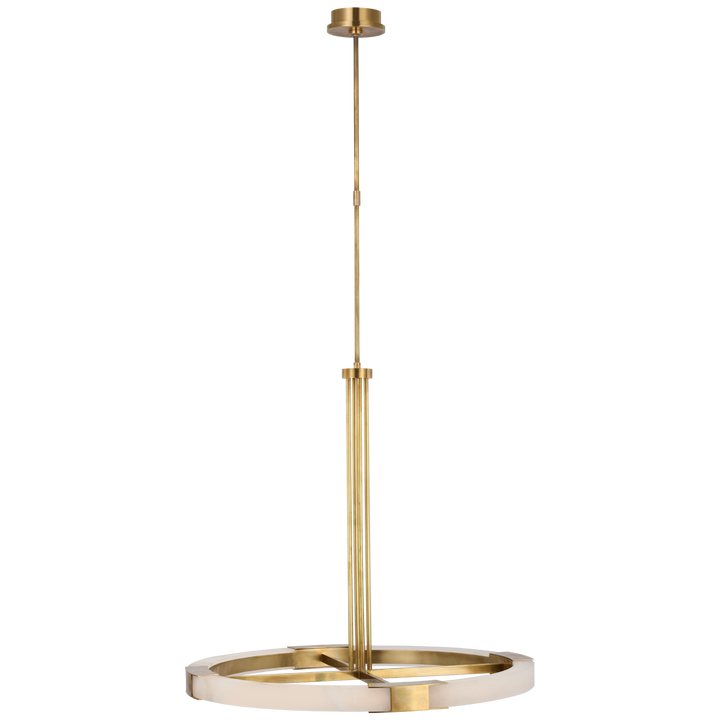 Visual Comfort Signature Covet Ring Chandelier in Antique-Burnished Brass and Alabaster (view 2)