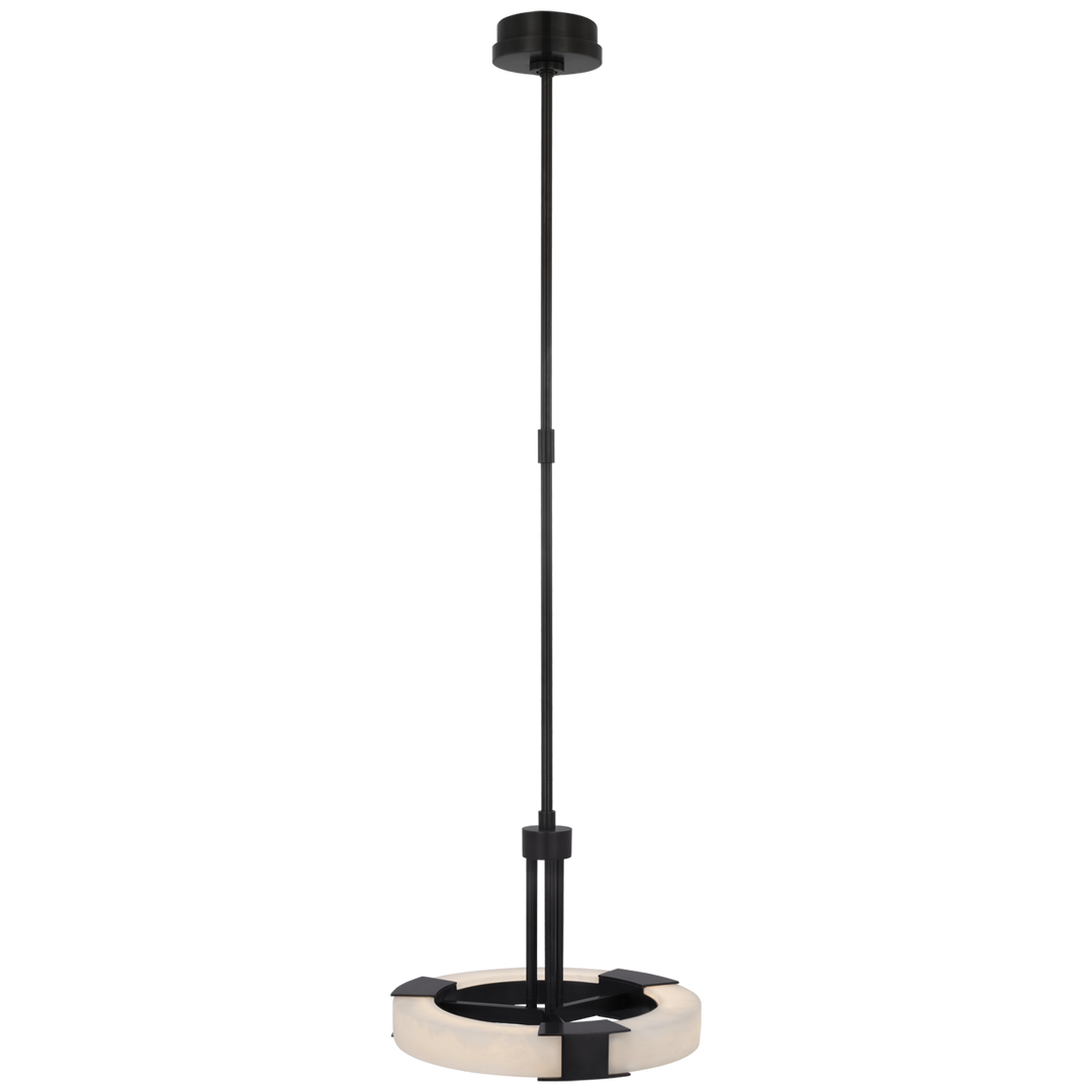 Visual Comfort Signature Covet Ring Chandelier in Bronze and Alabaster