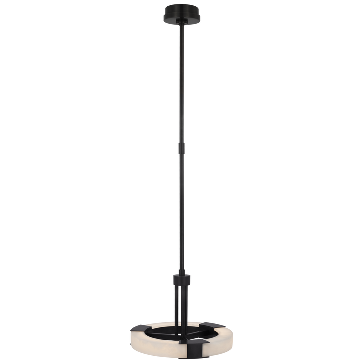 Visual Comfort Signature Covet Ring Chandelier in Bronze and Alabaster