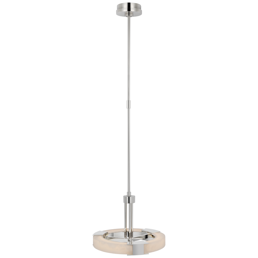 Visual Comfort Signature Covet Ring Chandelier in Polished Nickel and Alabaster