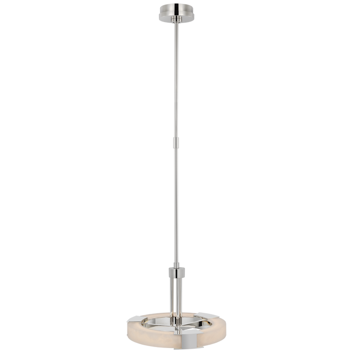 Visual Comfort Signature Covet Ring Chandelier in Polished Nickel and Alabaster