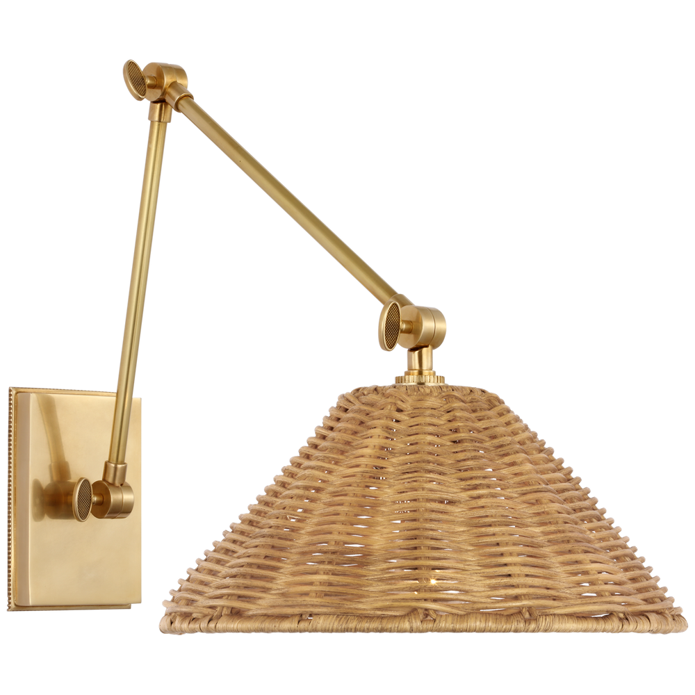 Marie Flanigan - MF2201SB-NTW - Soft Brass / Natural Wicker