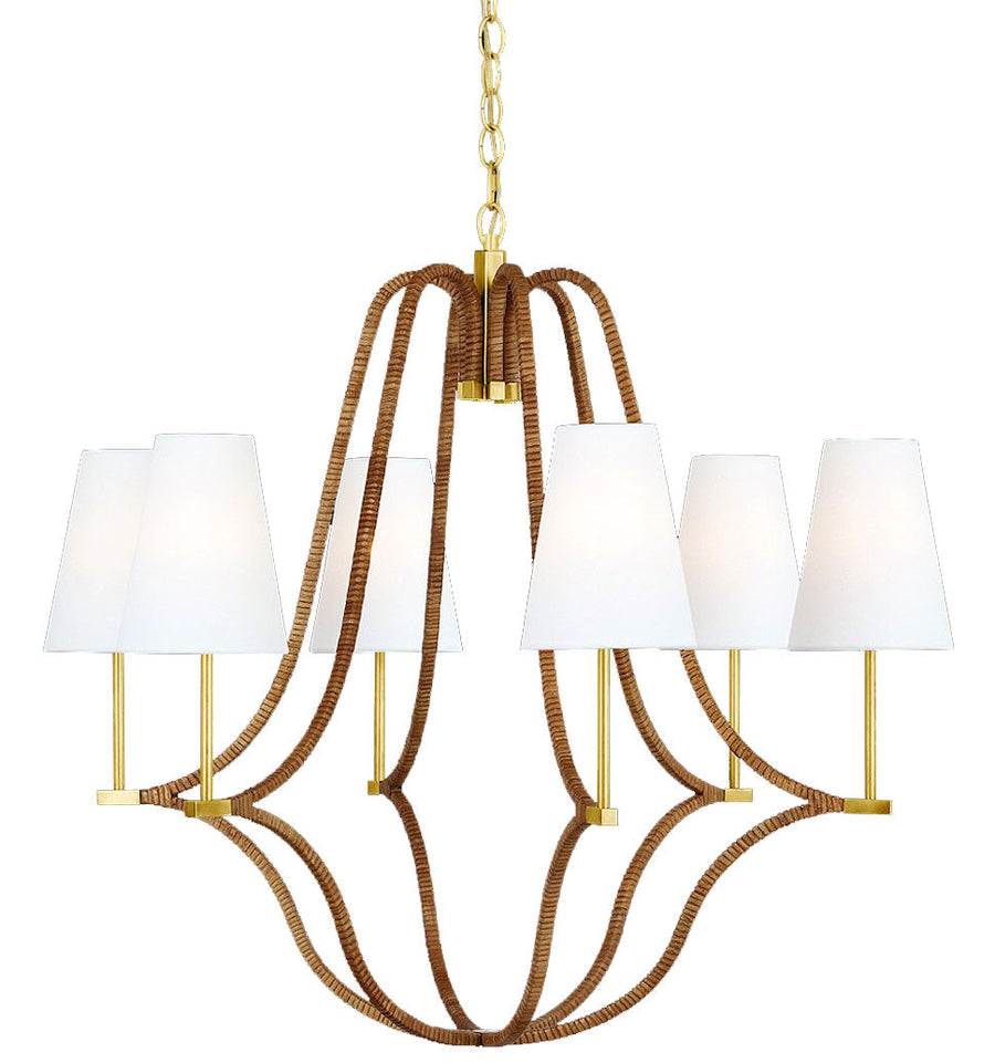 Chapman & Myers - CHC5581AB/NRT-L - Natural Rattan / Antique Burnished Brass