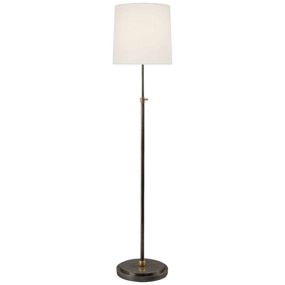 Visual Comfort Signature Bryant Adjustable Floor Lamp in Bronze / Hand-Rubbed Antique Brass
