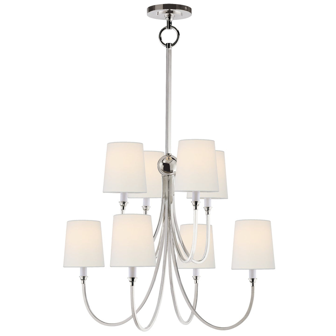 Visual Comfort Signature Reed Chandelier in Polished Nickel