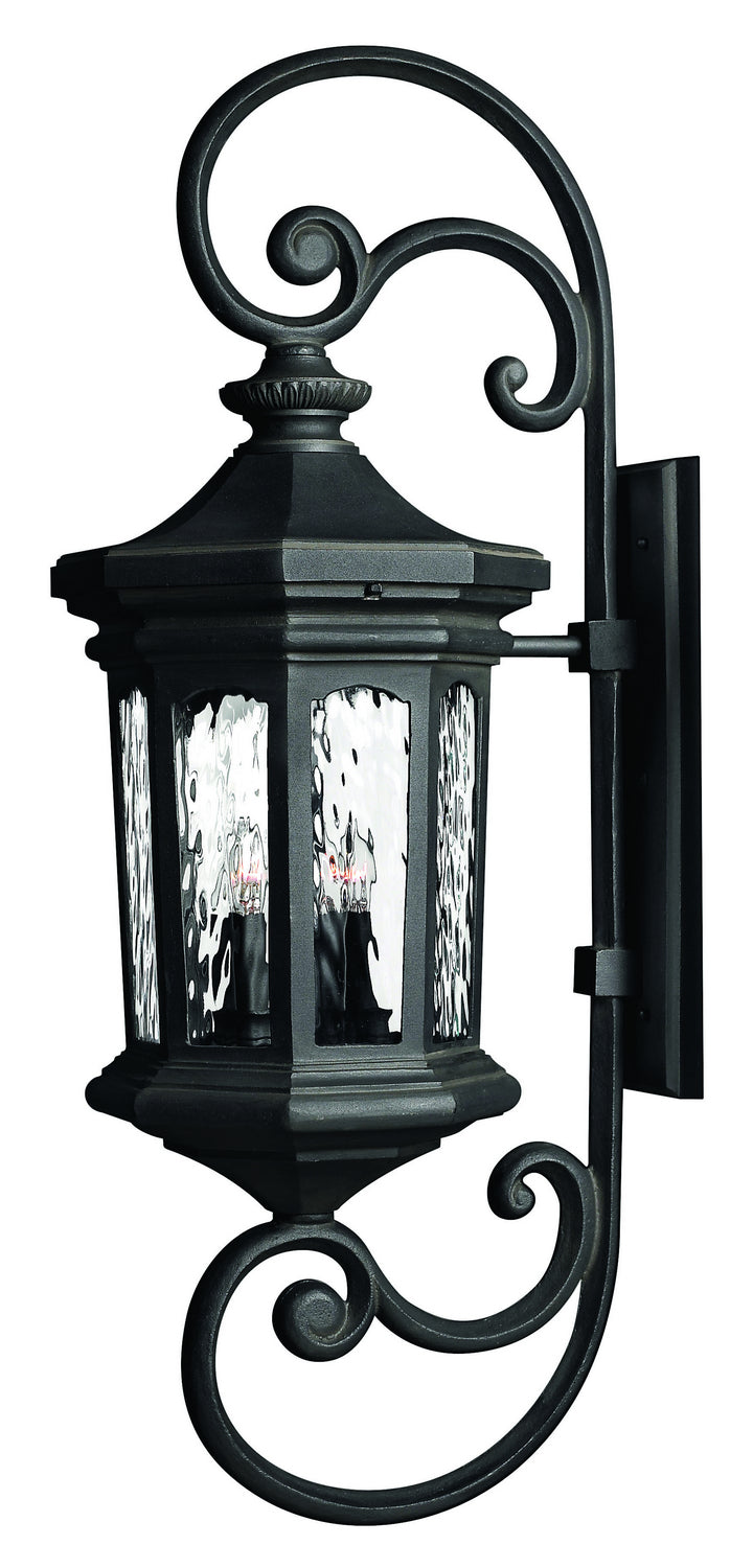 Hinkley Raley Large Scale Scroll Outdoor Wall Light in Museum Black