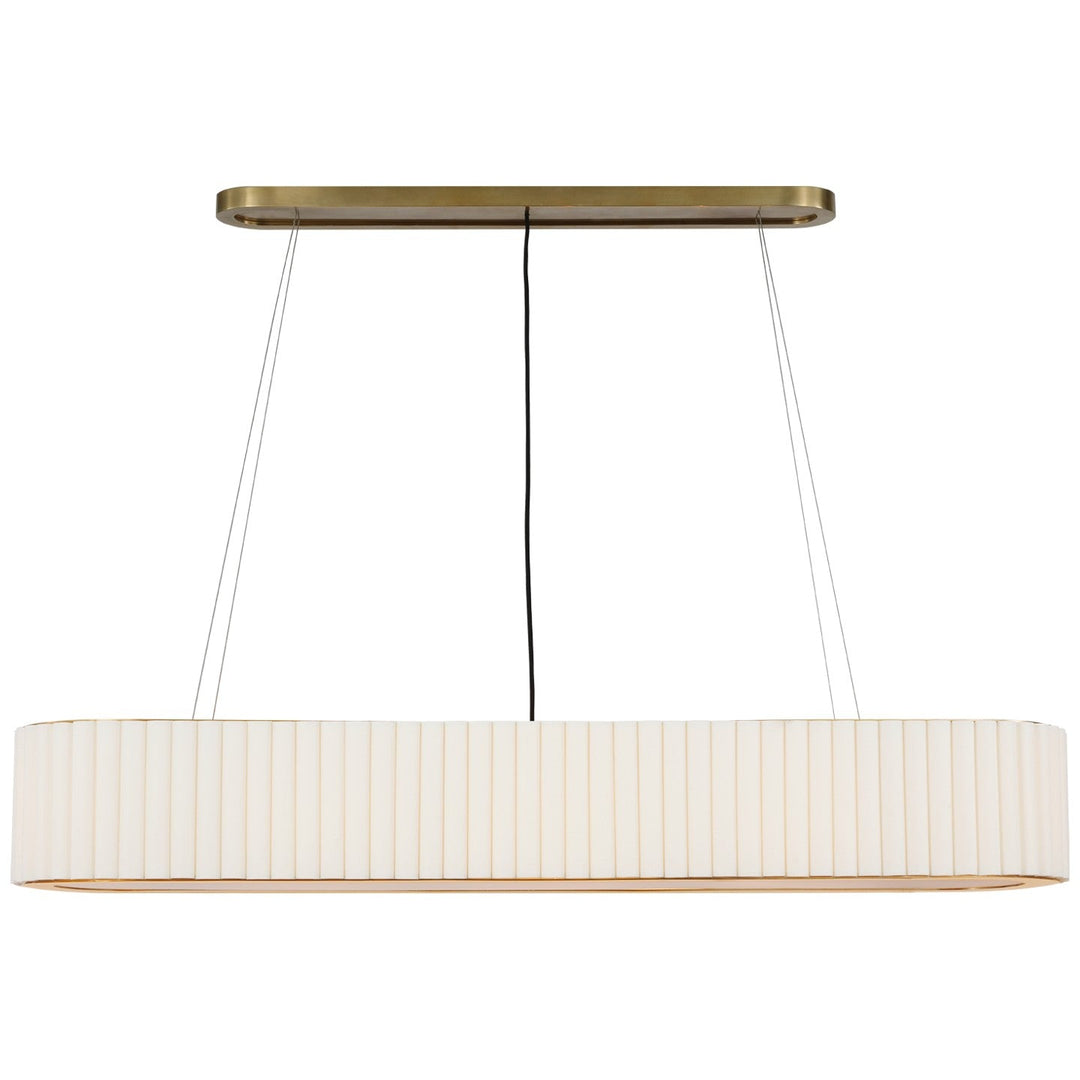 Visual Comfort Signature Palati Linear Chandelier in Hand-Rubbed Antique Brass