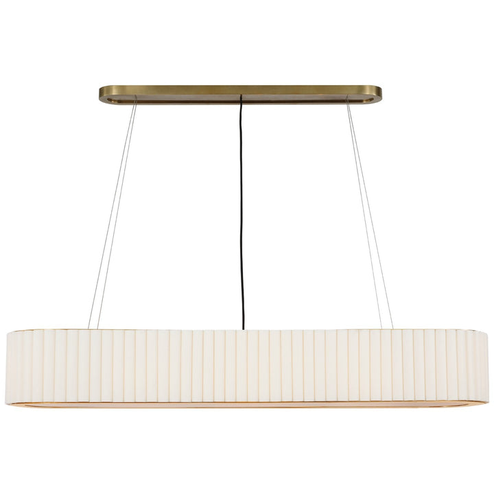 Visual Comfort Signature Palati Linear Chandelier in Hand-Rubbed Antique Brass