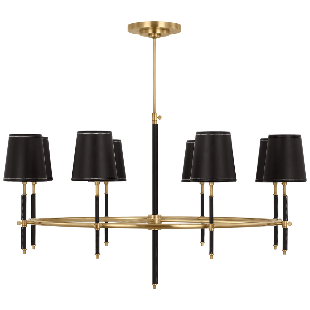 Thomas O'Brien - TOB5588HAB/CHC-CHC - Hand-Rubbed Antique Brass / Chocolate Leather