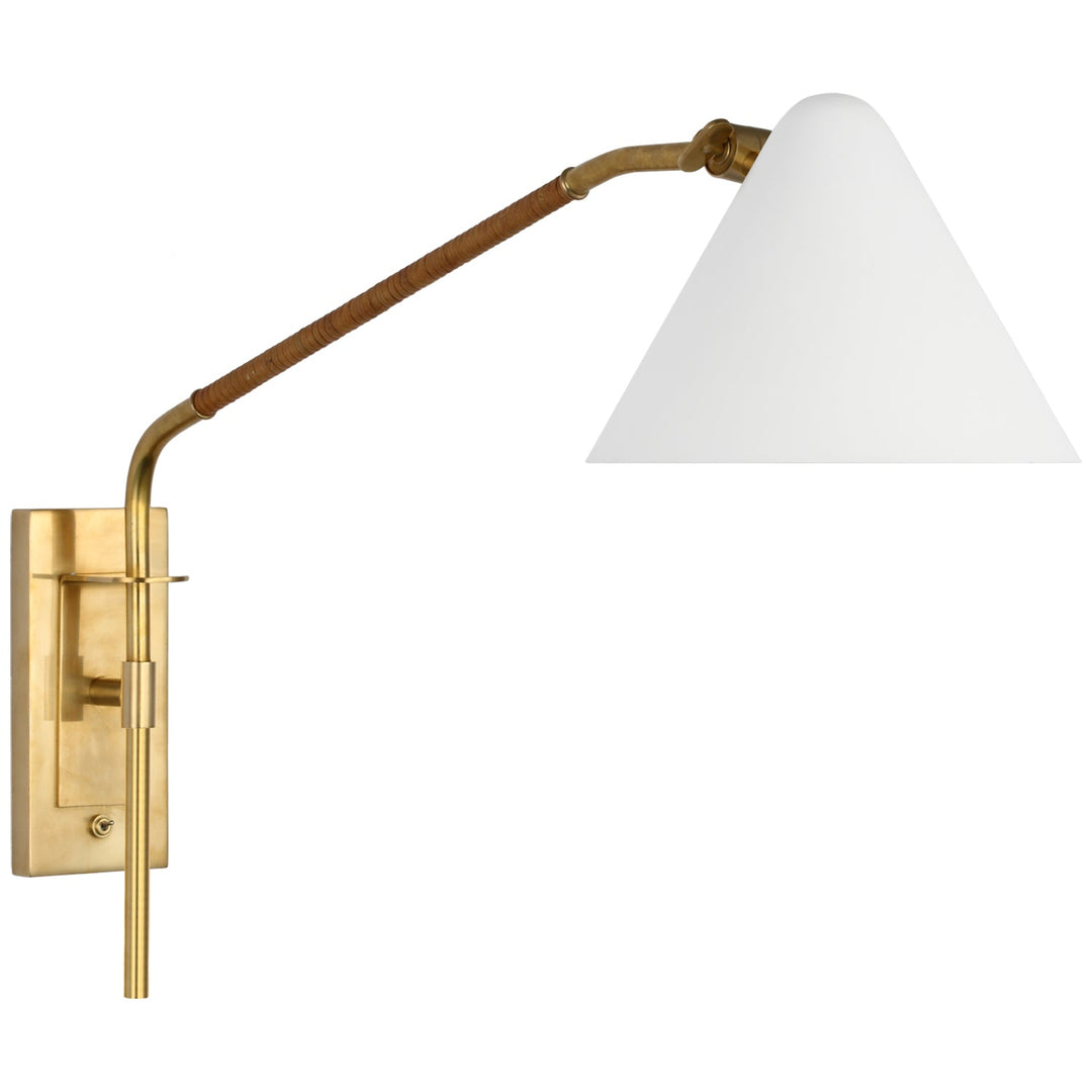 Amber Lewis - AL2020HAB/NRT-WHT - Hand-Rubbed Antique Brass / Natural Rattan