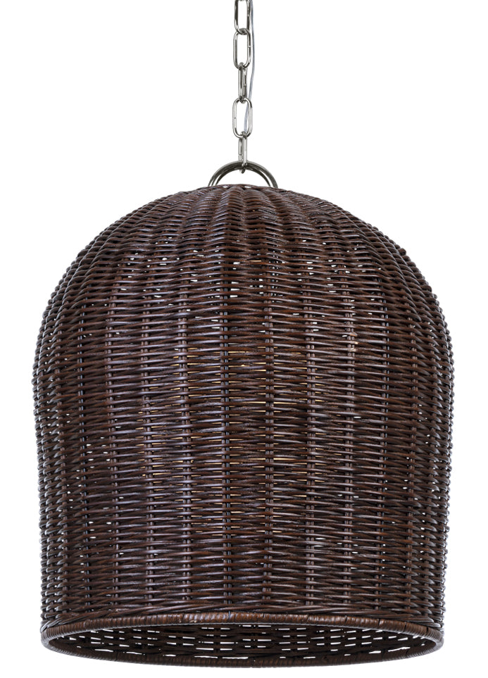 Marie Flanigan - MF5043PN-EPW - Espresso Wicker / Polished Nickel