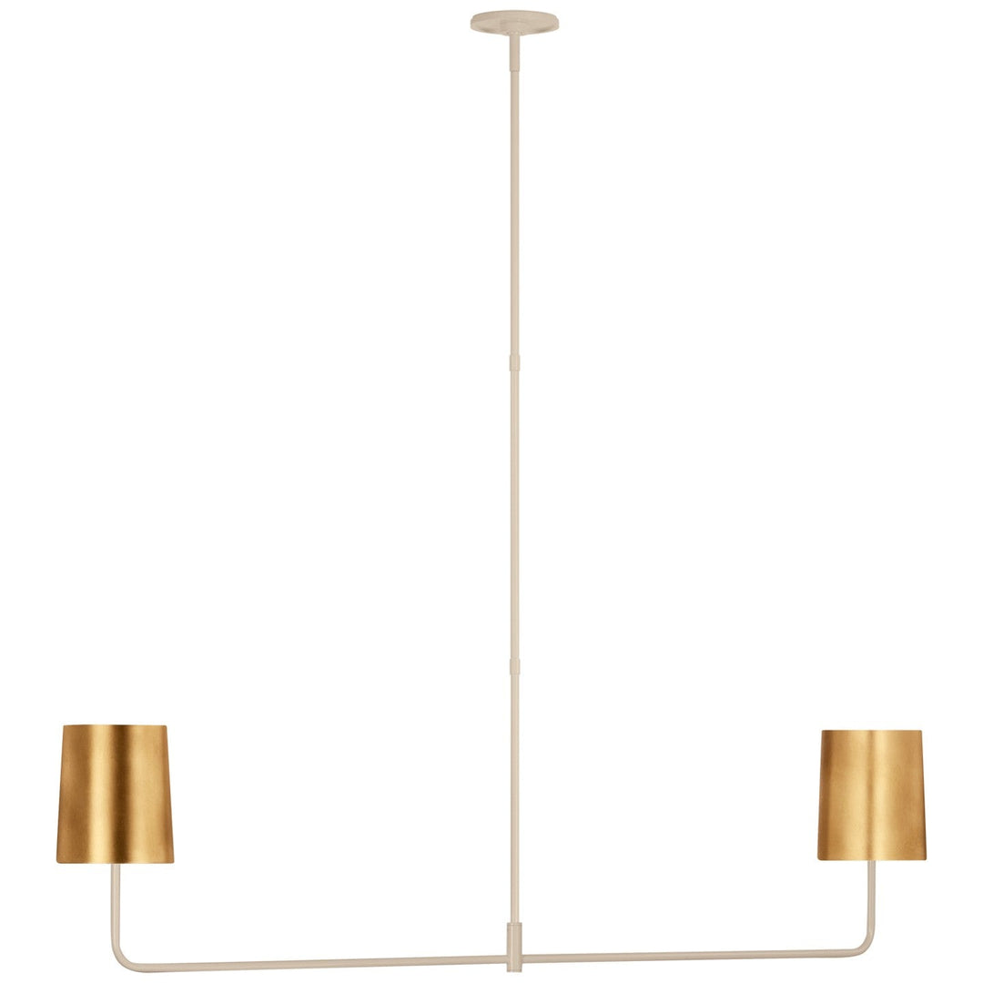 Visual Comfort Signature Go Lightly Linear Chandelier in Gild / China White