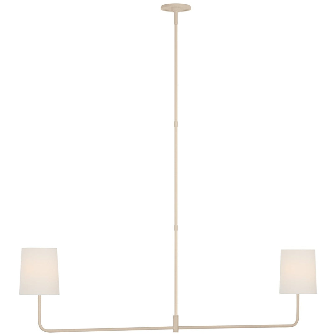 Visual Comfort Signature Go Lightly Linear Chandelier in Linen / China White